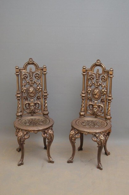 Pair Of Decorative Cast Iron Chairs