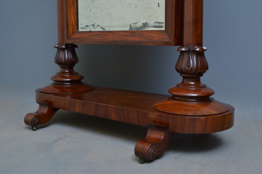 William IV Mahogany Cheval Mirror - Image 6