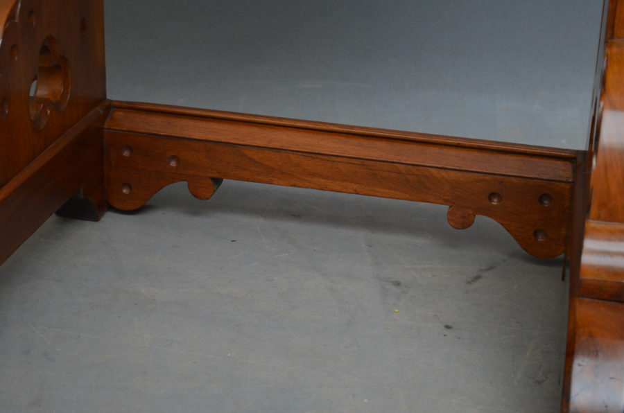Stylish Gothic Revival Burr Walnut Console Table - Image 10