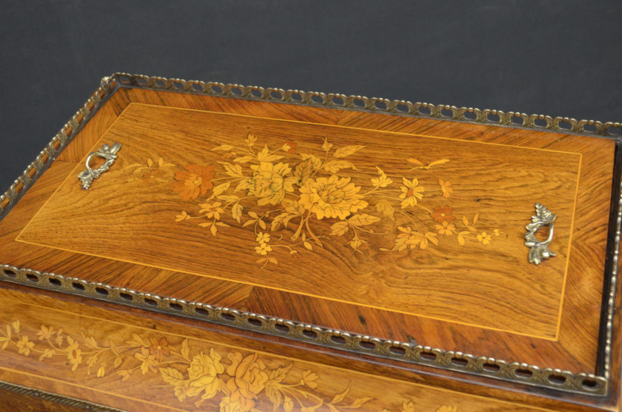 French Rosewood and Inlaid Jardiniere - Image 3