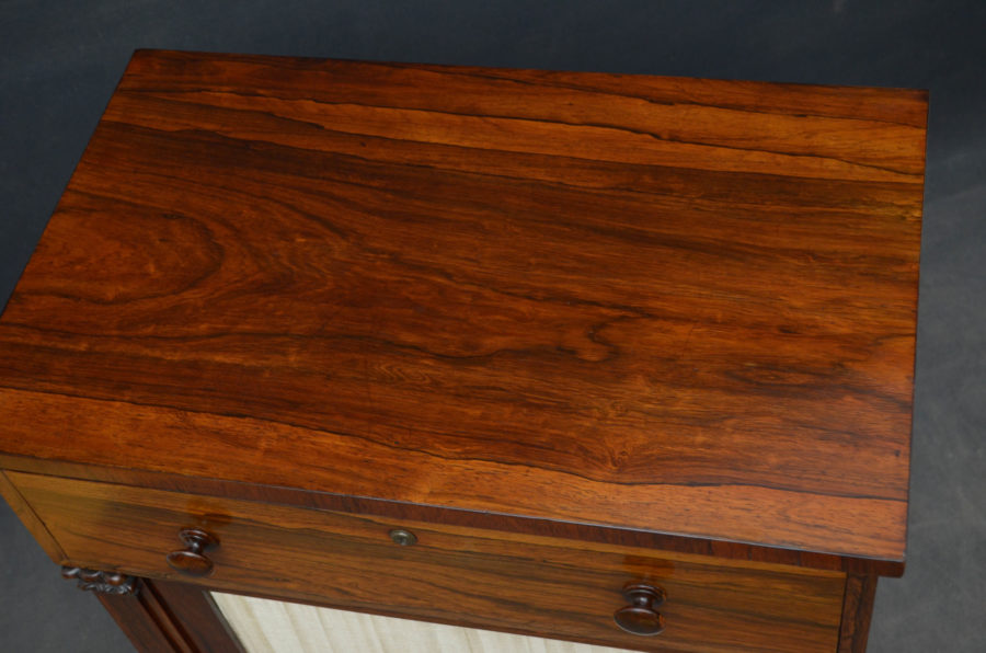 William IV rosewood secretaire cabinet - Image 3