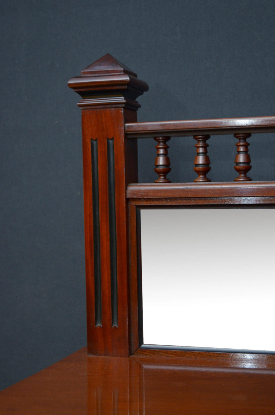 Exceptional Quality Solid Mahogany Aesthetic Movement Open Bookcase - Image 2