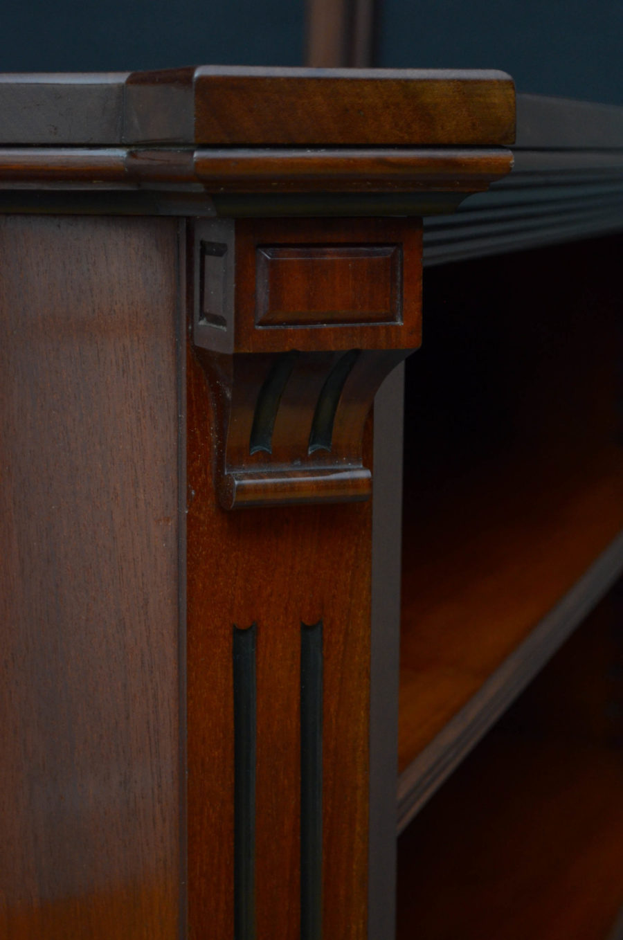 Exceptional Quality Solid Mahogany Aesthetic Movement Open Bookcase - Image 6