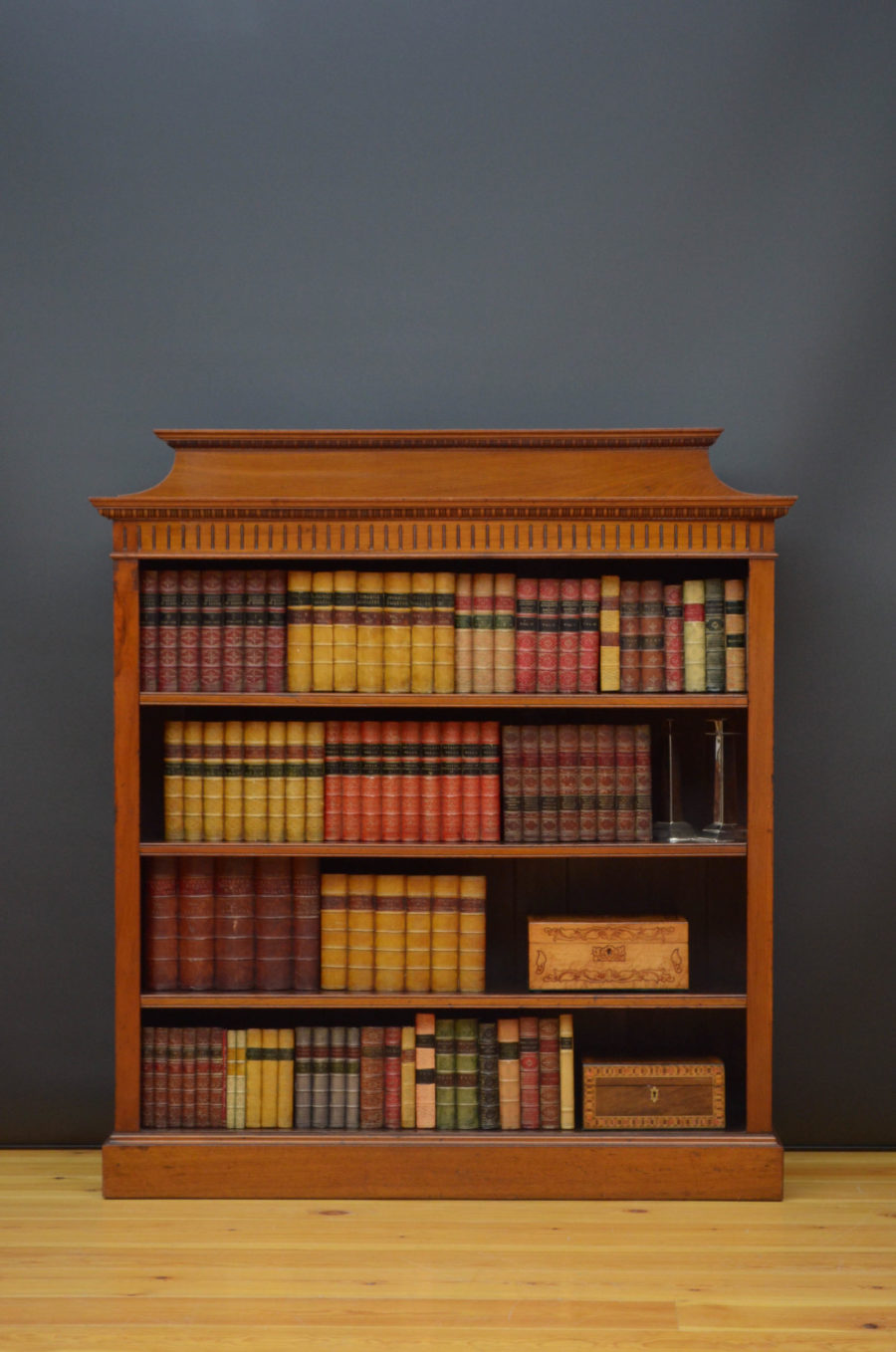 Victorian Solid Walnut Open Bookcase