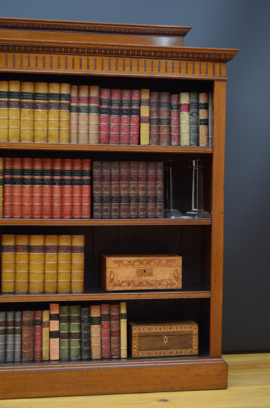 Victorian Solid Walnut Open Bookcase - Image 10