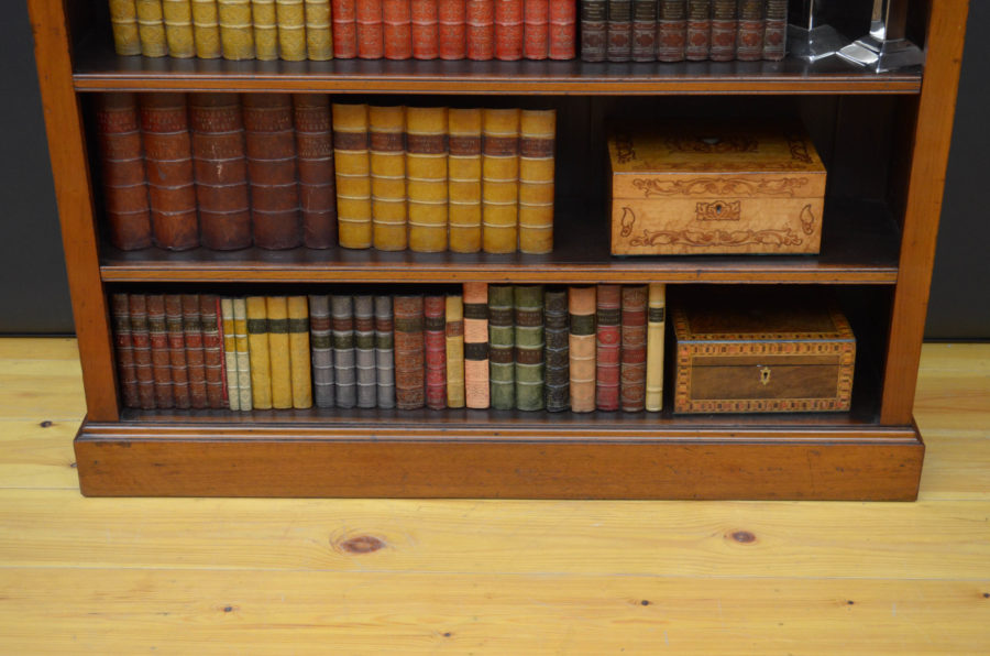 Victorian Solid Walnut Open Bookcase - Image 11