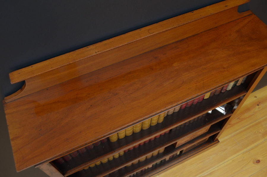 Victorian Solid Walnut Open Bookcase - Image 5