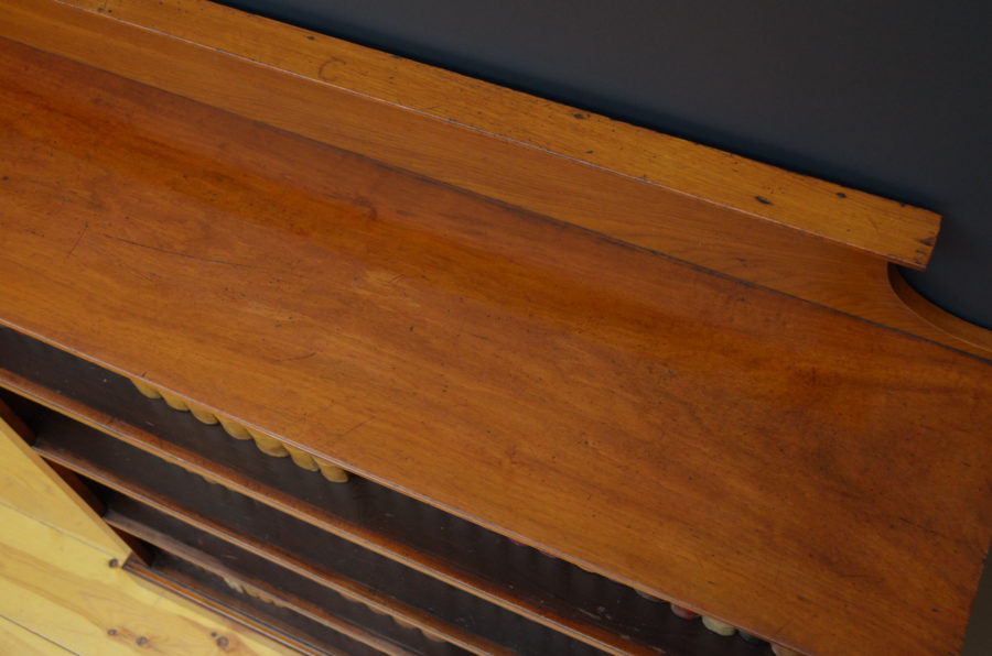 Victorian Solid Walnut Open Bookcase - Image 6