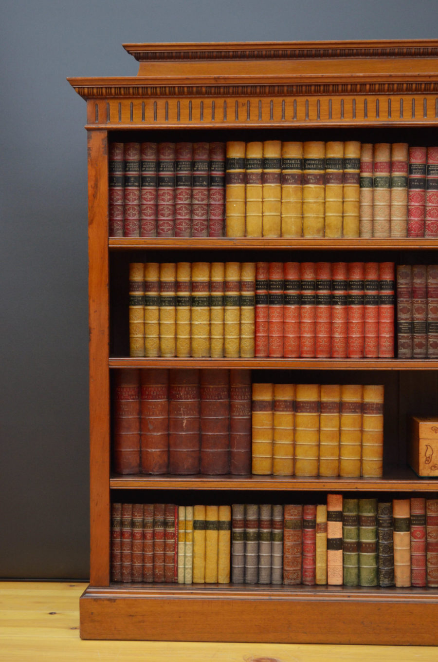 Victorian Solid Walnut Open Bookcase - Image 7