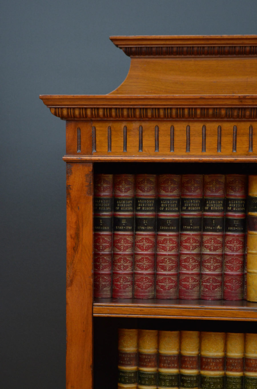 Victorian Solid Walnut Open Bookcase - Image 8