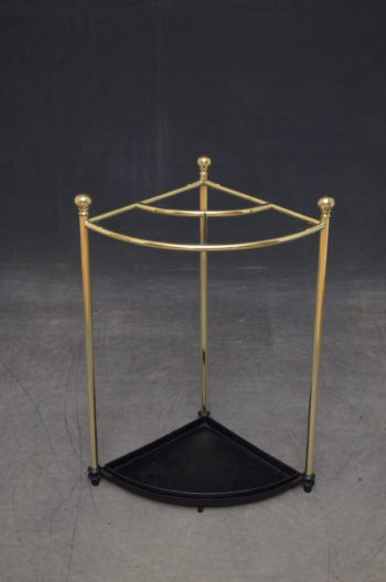 Edwardian Corner Umbrella Stand in Brass