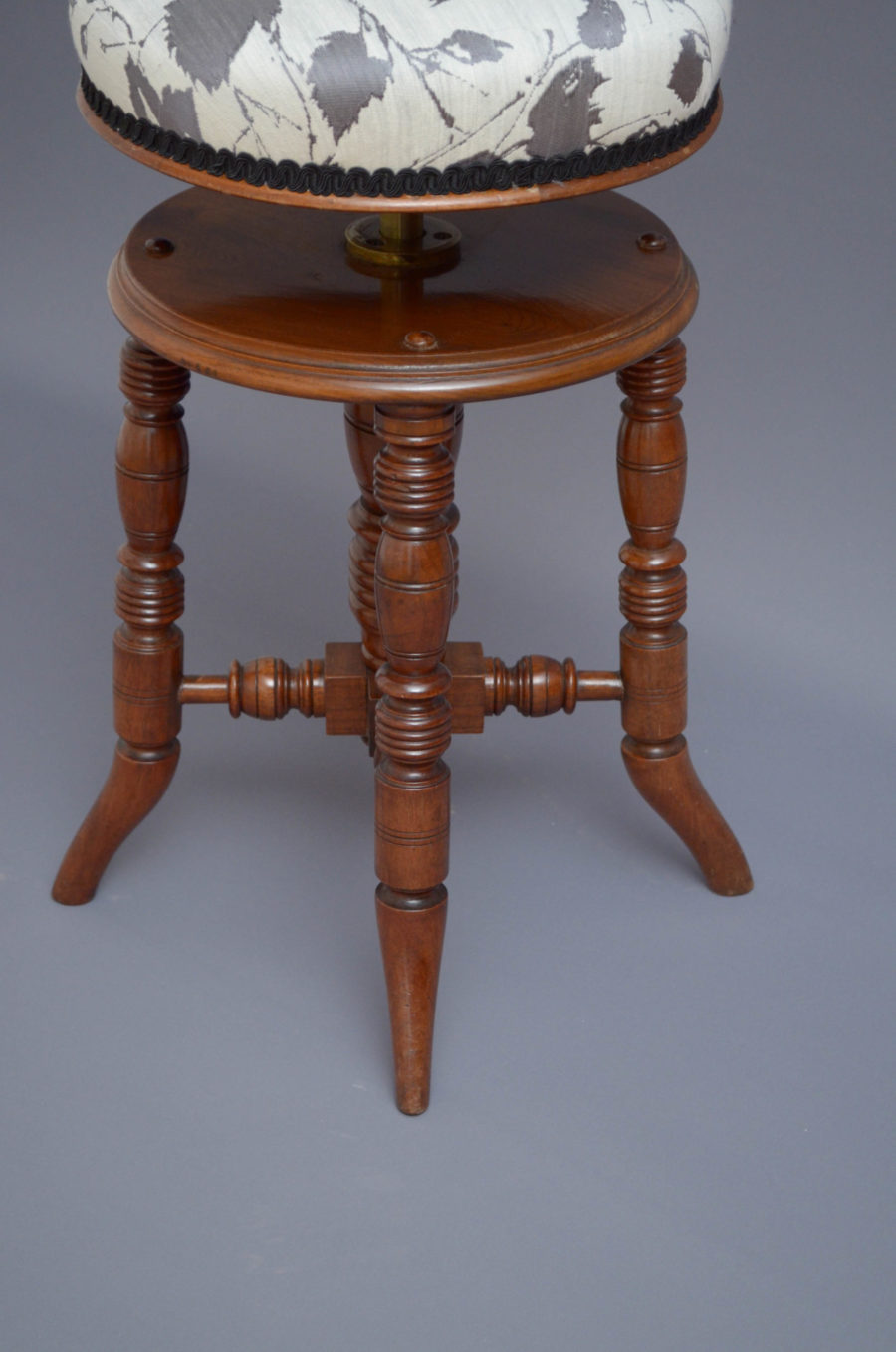 Edwardian Walnut Piano Stool - Image 6