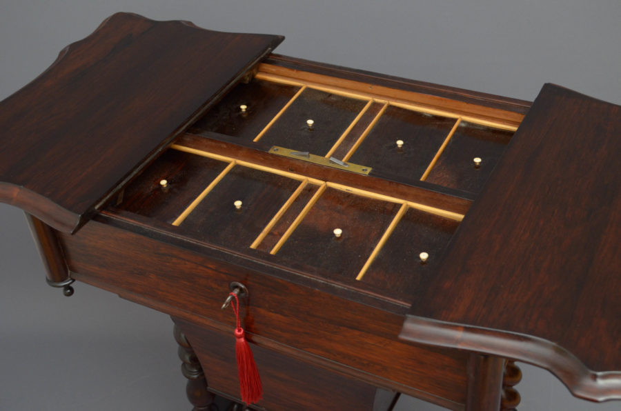 Victorian Rosewood Work Table - Image 7