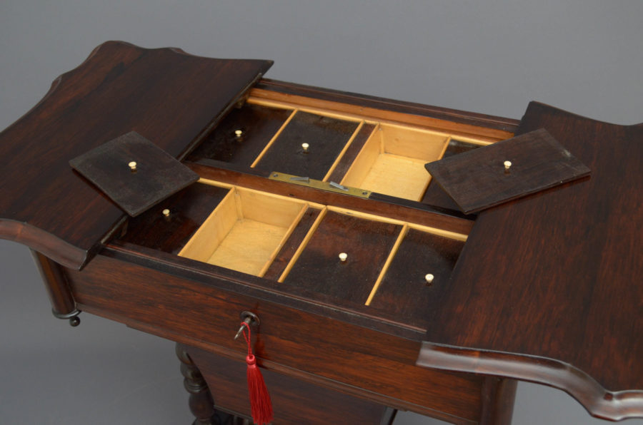 Victorian Rosewood Work Table - Image 8