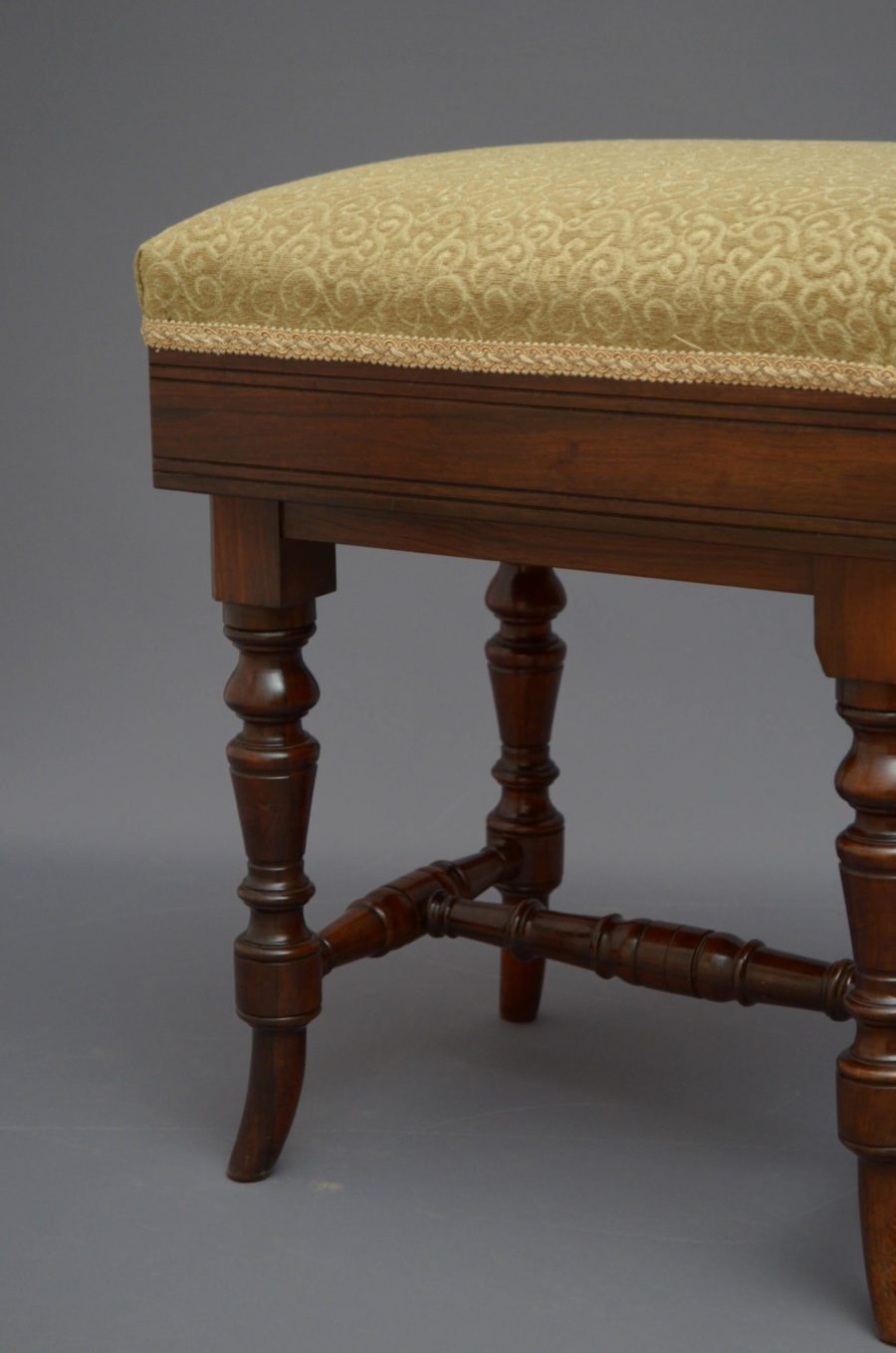 Superb Quality Victorian Stool in Rosewood - Image 5