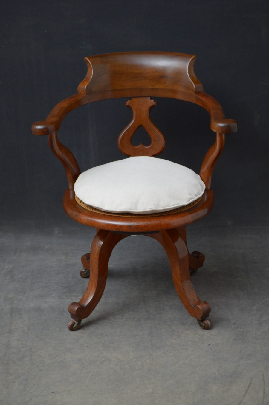 Victorian Mahogany Office Chair - Image 2