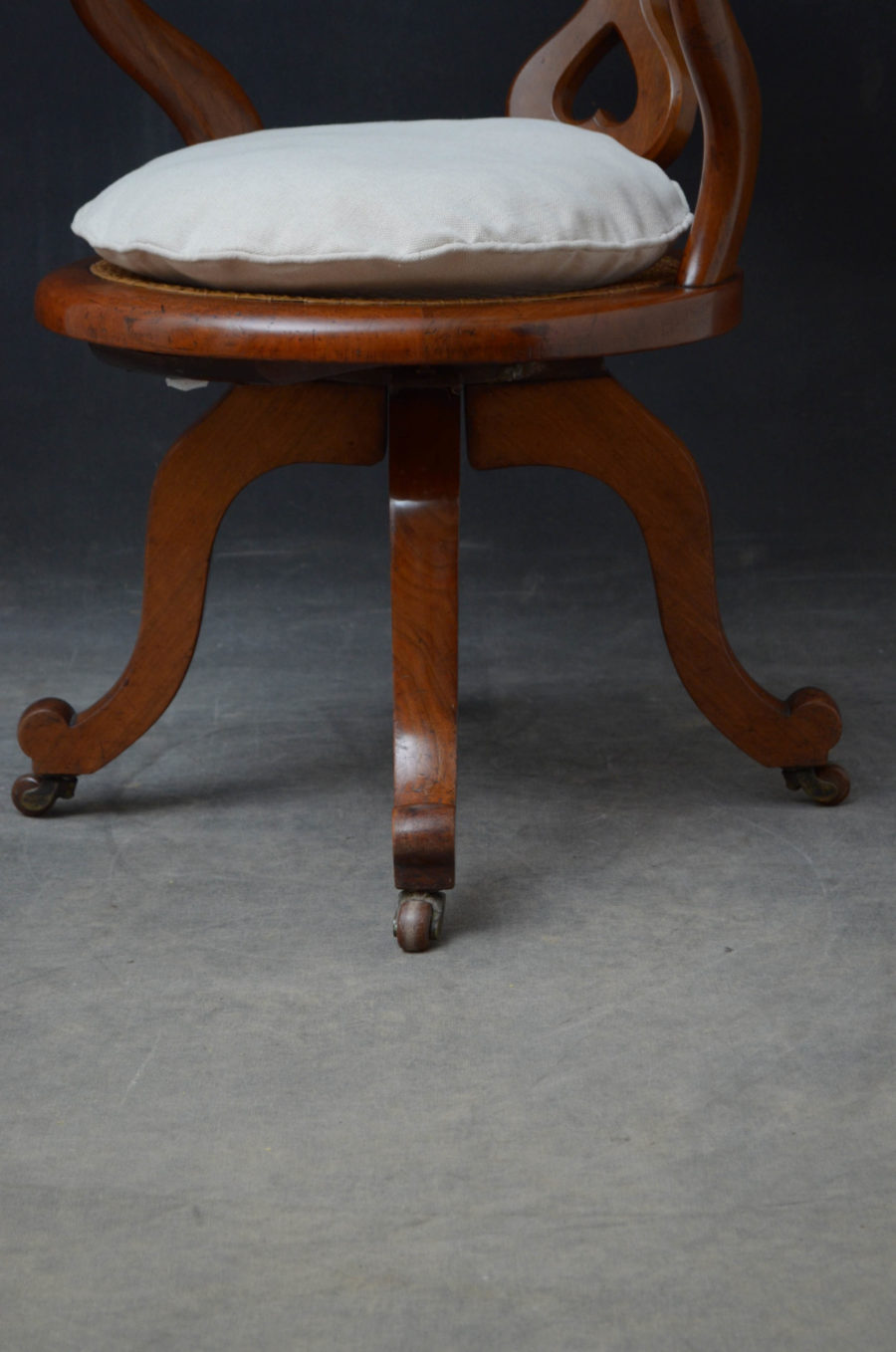 Victorian Mahogany Office Chair - Image 9