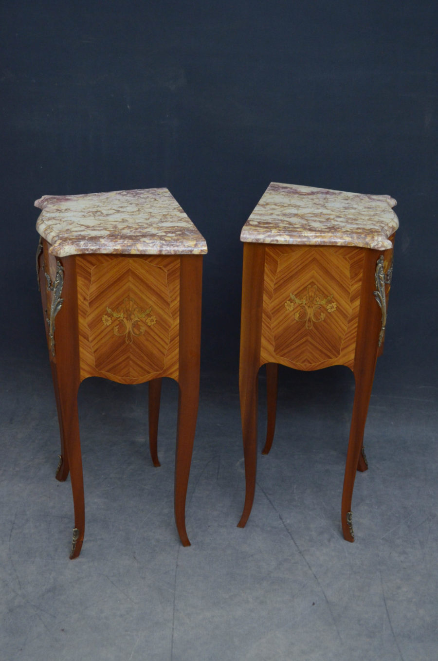 Pair of Marble Topped Bedside Cabinets - Image 10