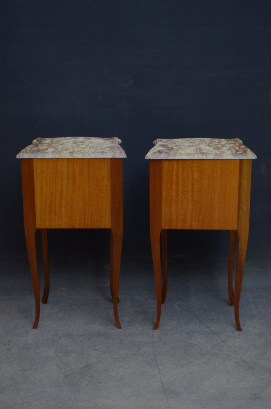 Pair of Marble Topped Bedside Cabinets - Image 11