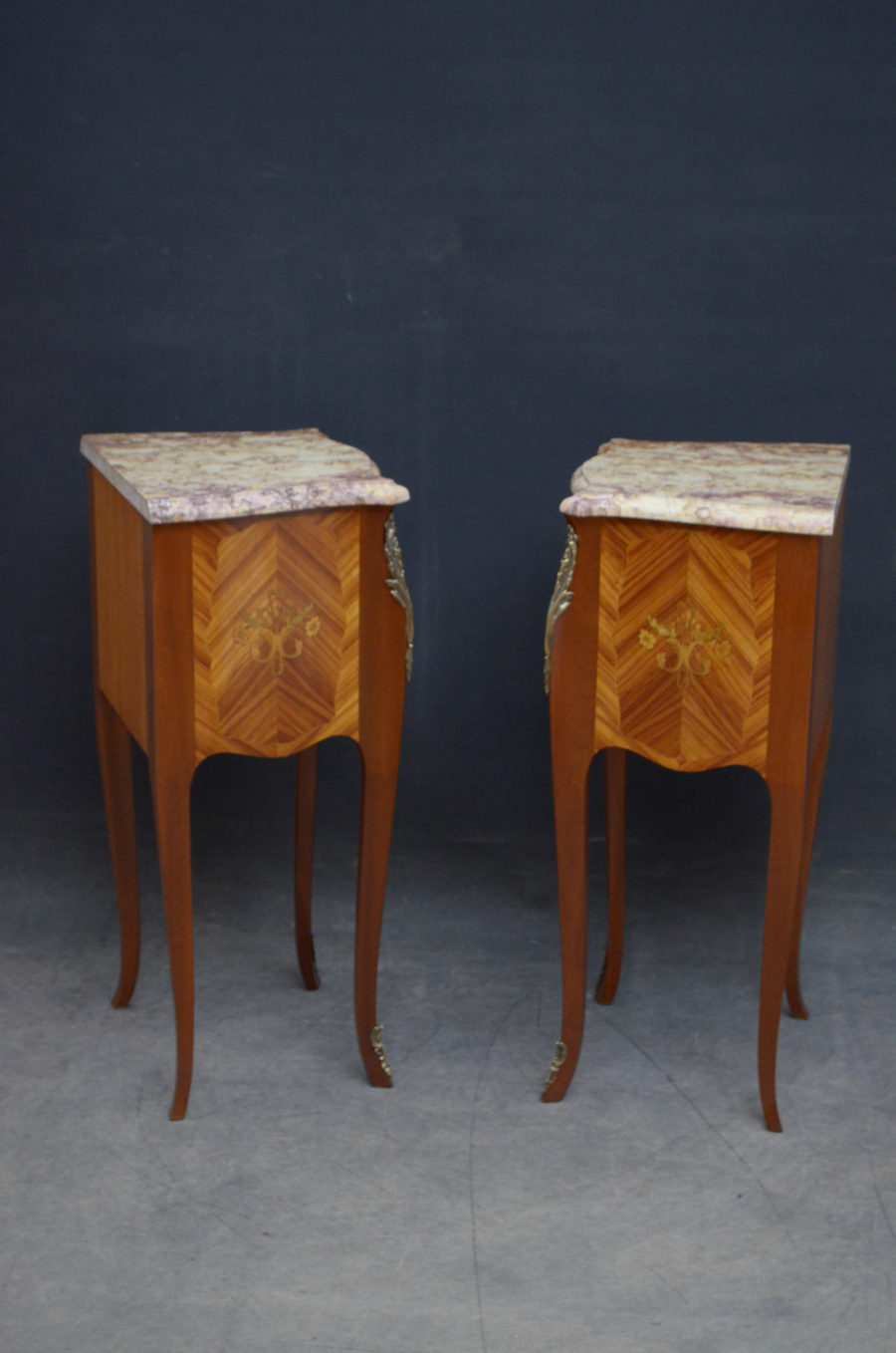 Pair of Marble Topped Bedside Cabinets - Image 12