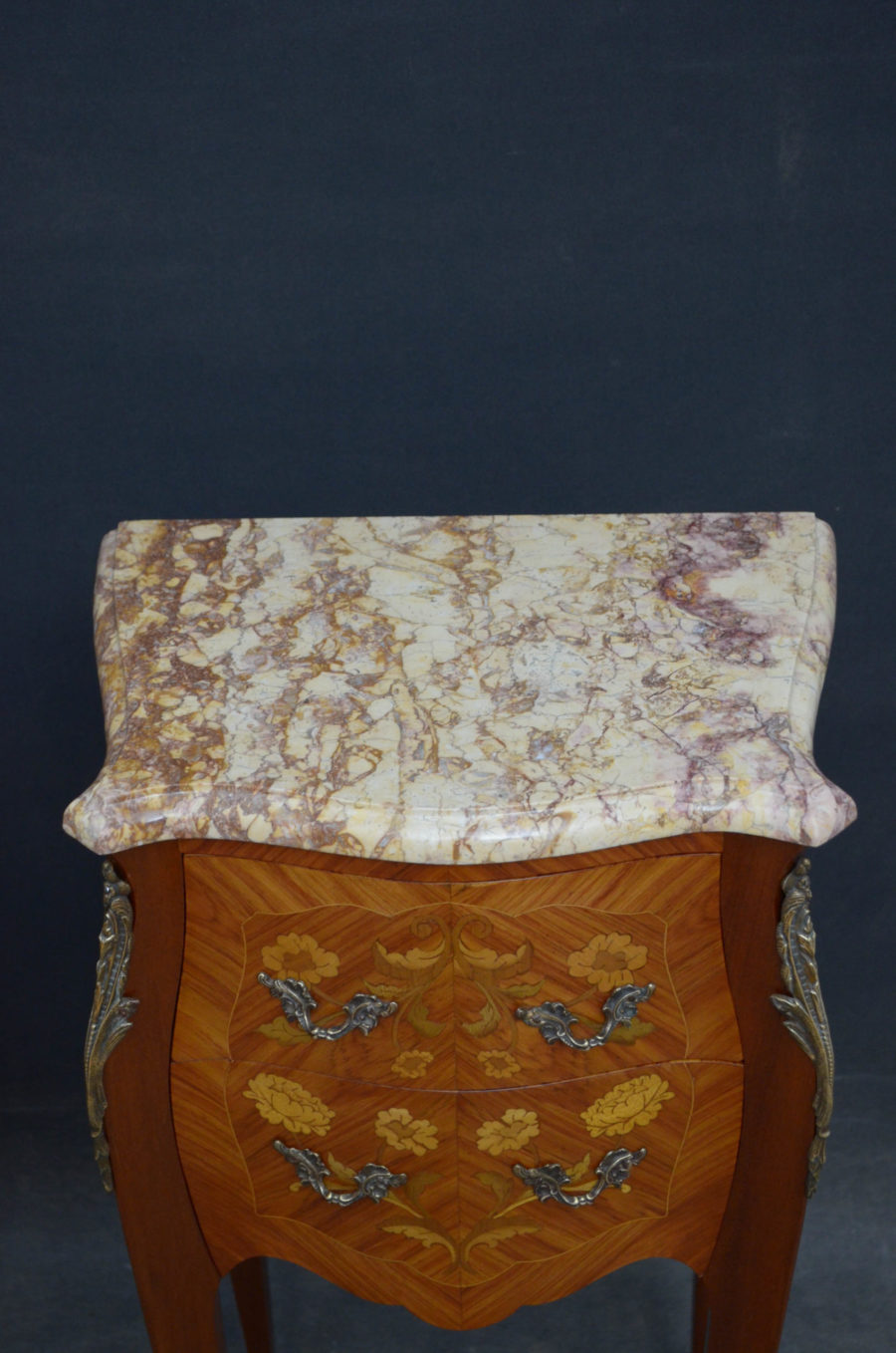 Pair of Marble Topped Bedside Cabinets - Image 2