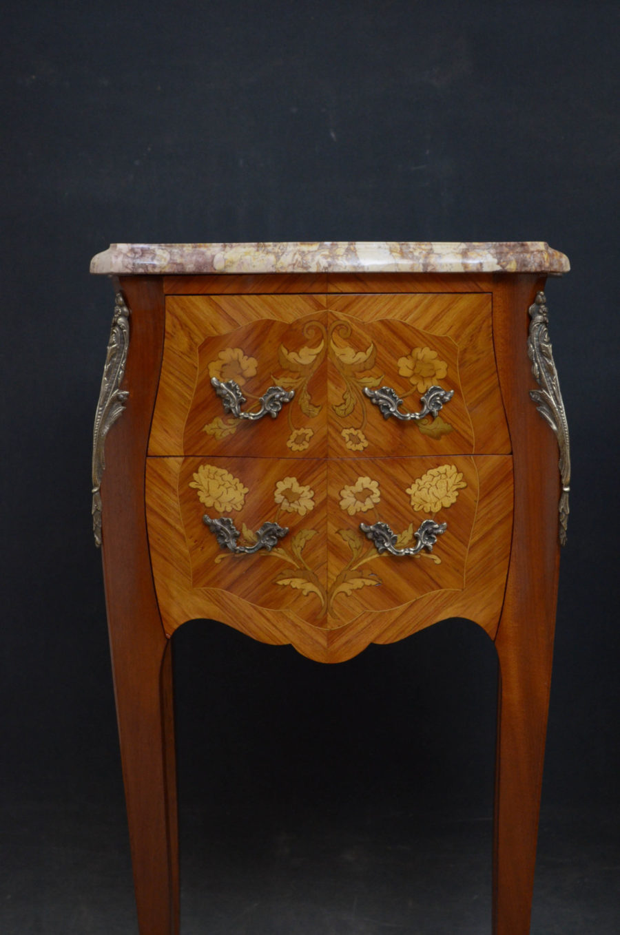 Pair of Marble Topped Bedside Cabinets - Image 3