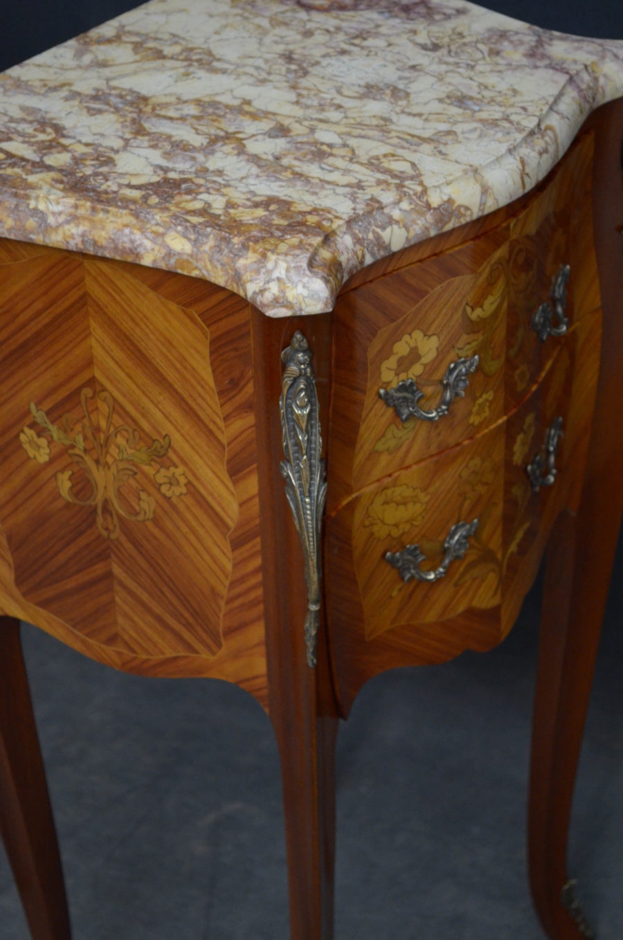 Pair of Marble Topped Bedside Cabinets - Image 6