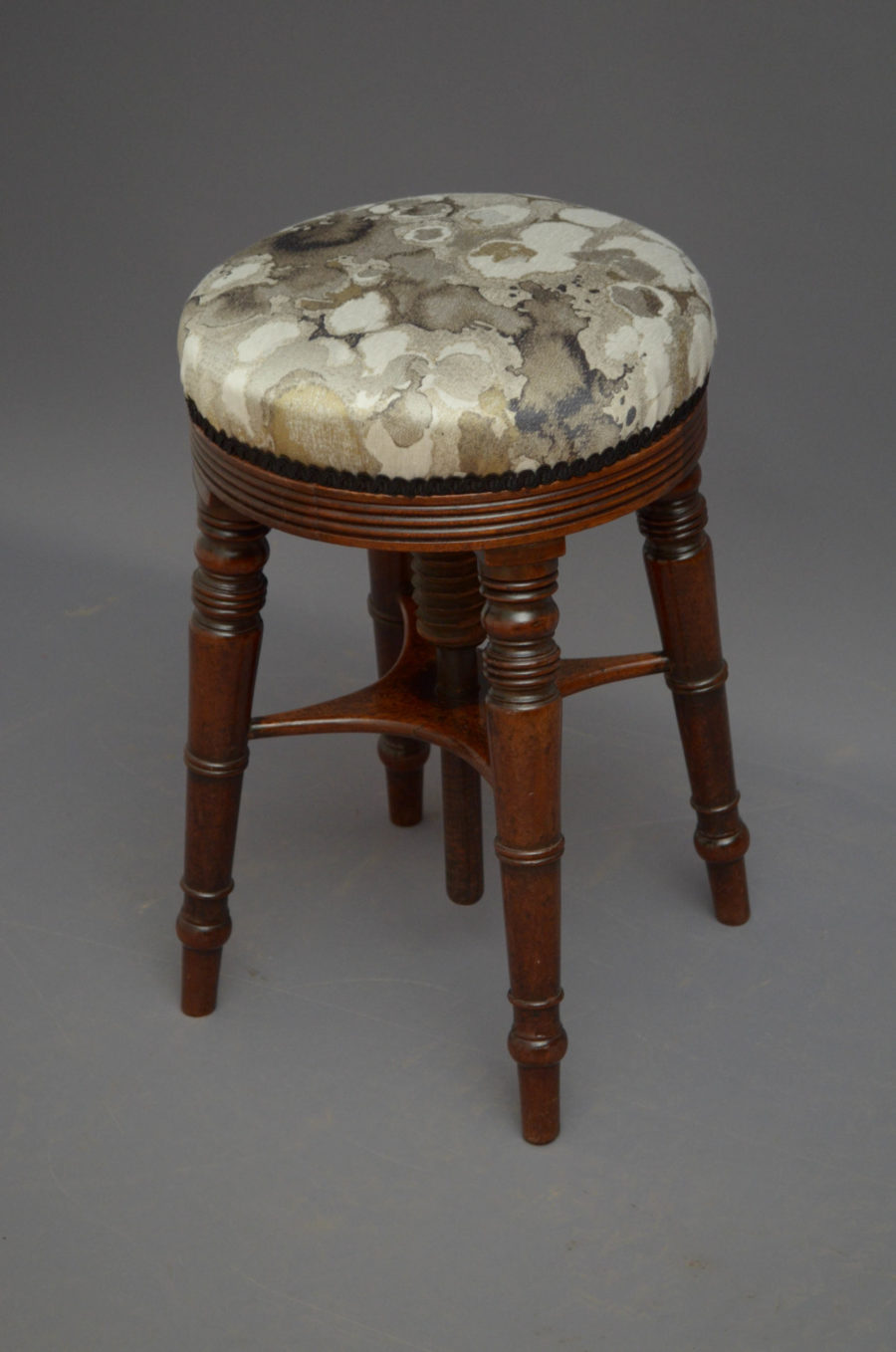 Regency Mahogany Height Adjustable Stool - Image 2