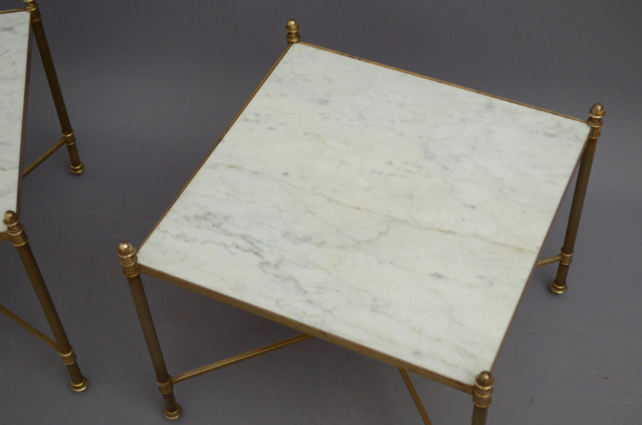 Pair of Low Brass Tables - Image 5