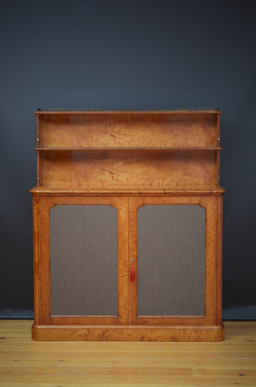 William IV Satin Birch Chiffonier Bookcase - Image 3
