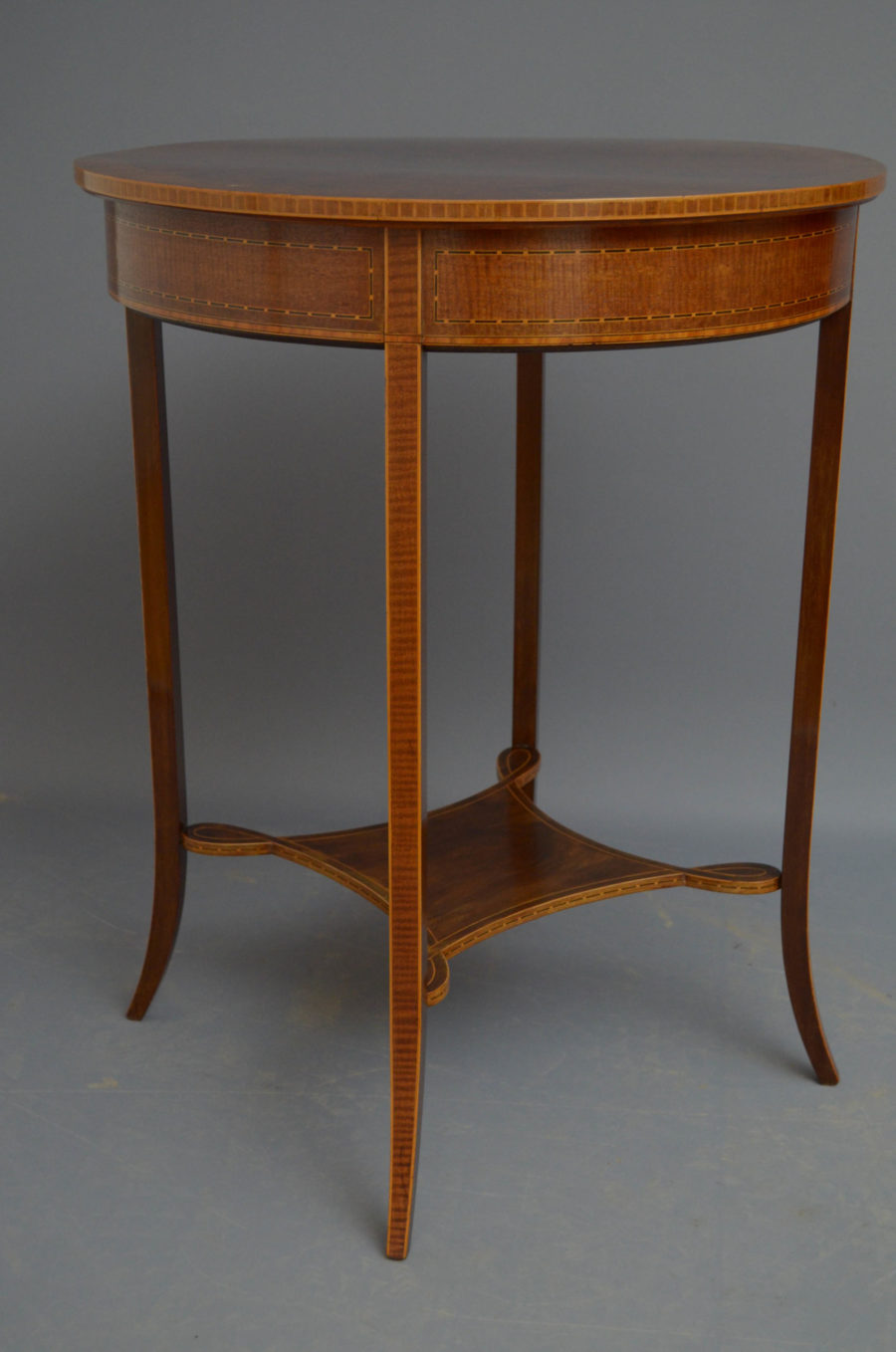 Edwardian Flamed Mahogany Table - Image 9