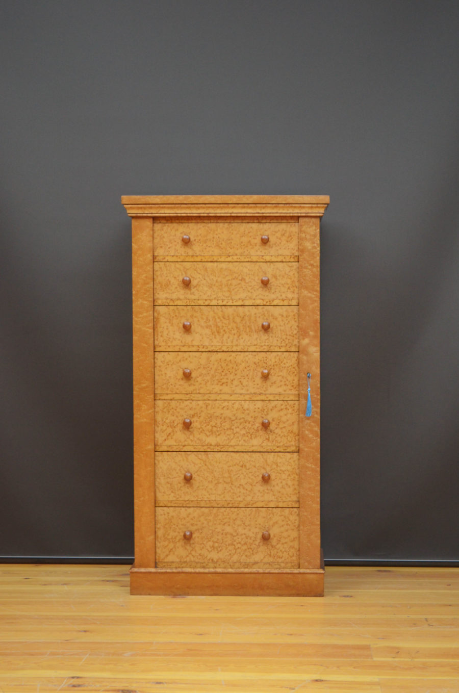 Early Victorian Bird's Eye Maple Wellington Chest