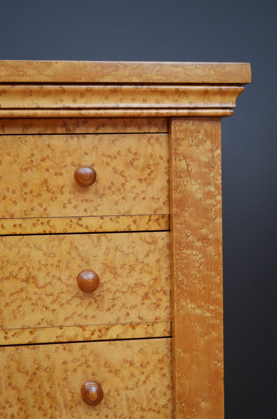Early Victorian Bird's Eye Maple Wellington Chest - Image 6