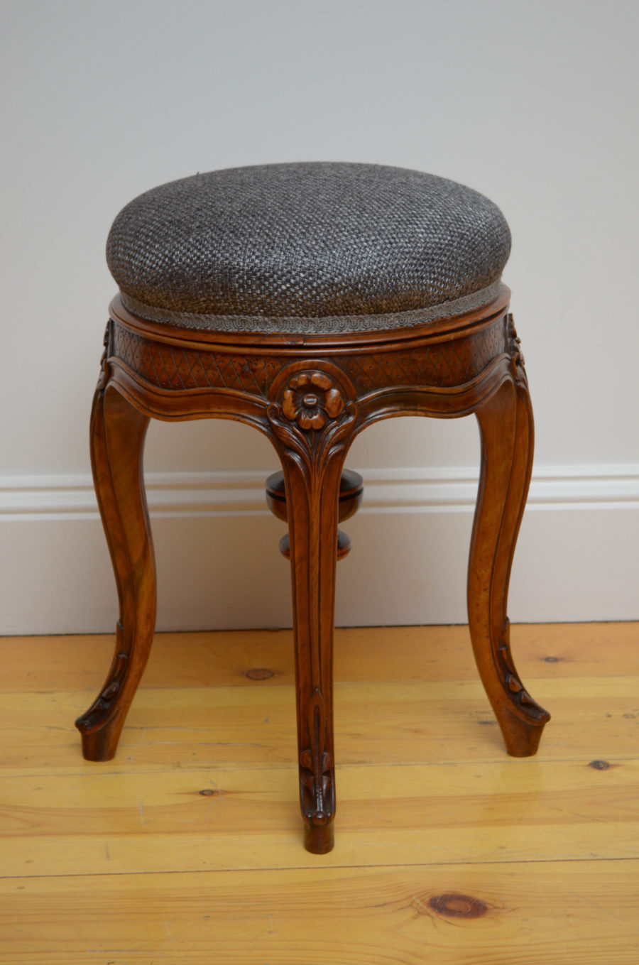 French Walnut Piano Stool