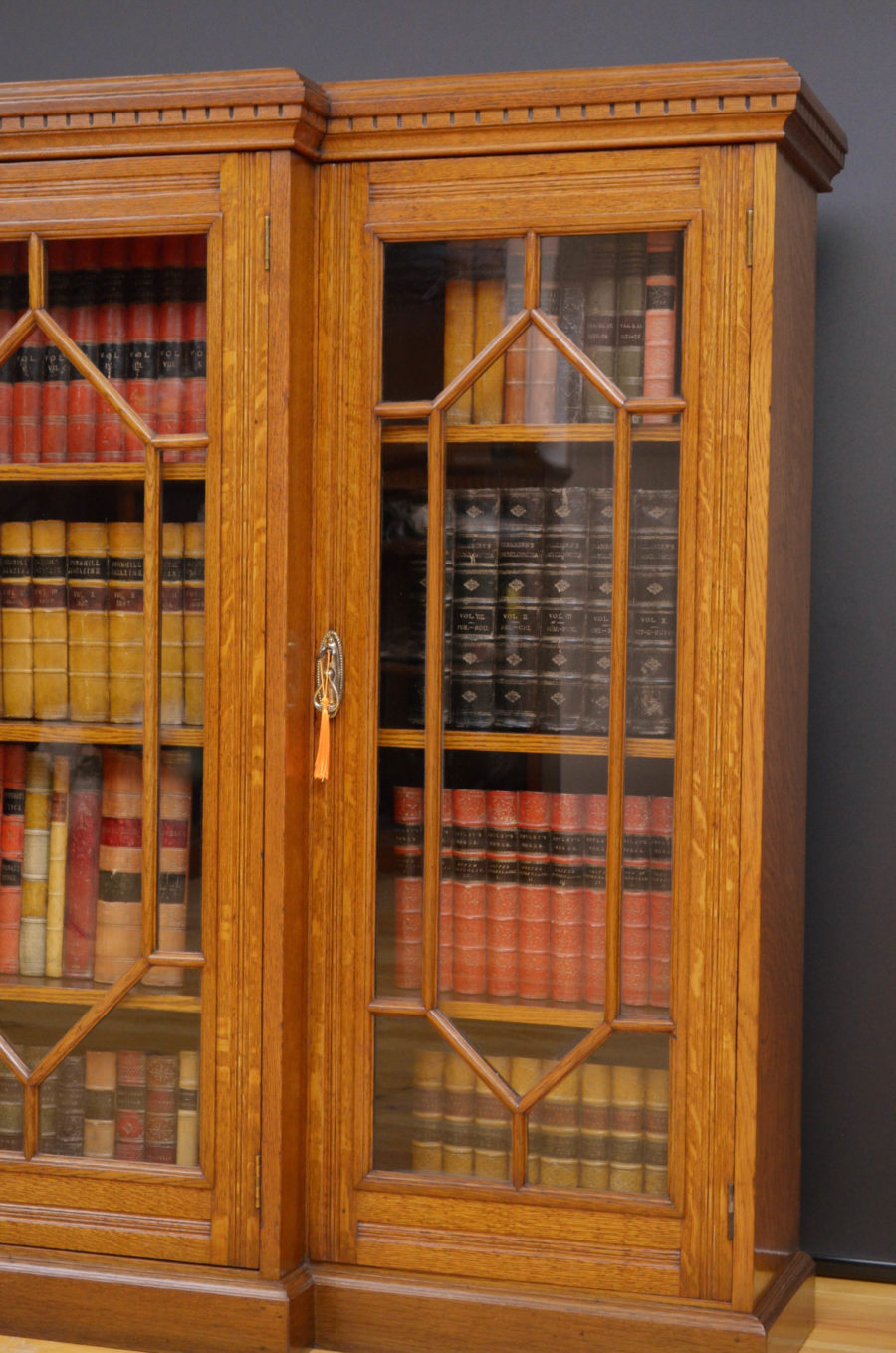 Victorian Oak Glazed Bookcase - Image 11