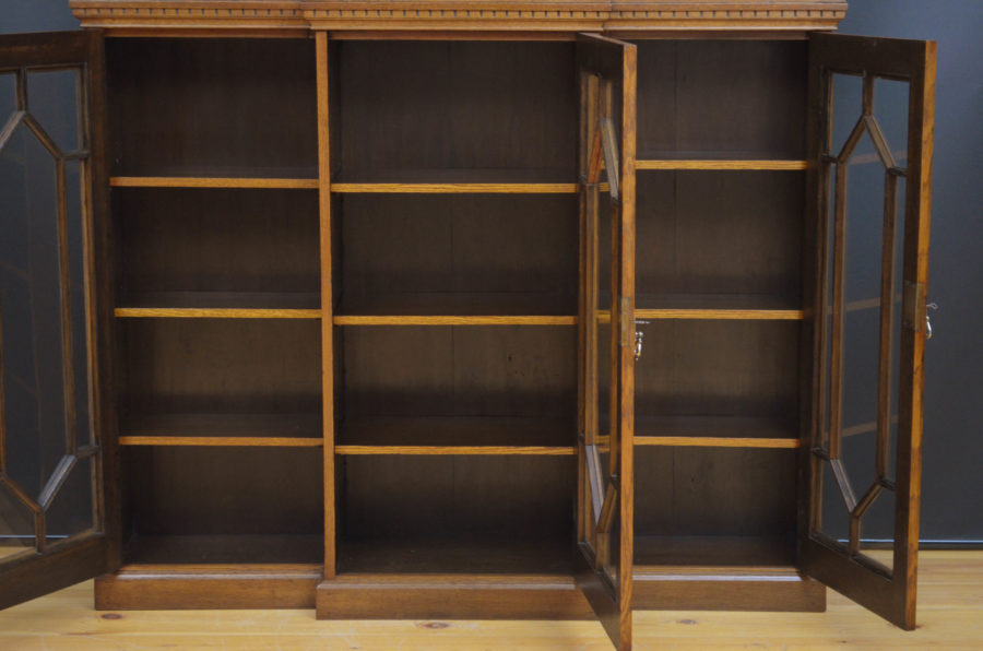 Victorian Oak Glazed Bookcase - Image 3