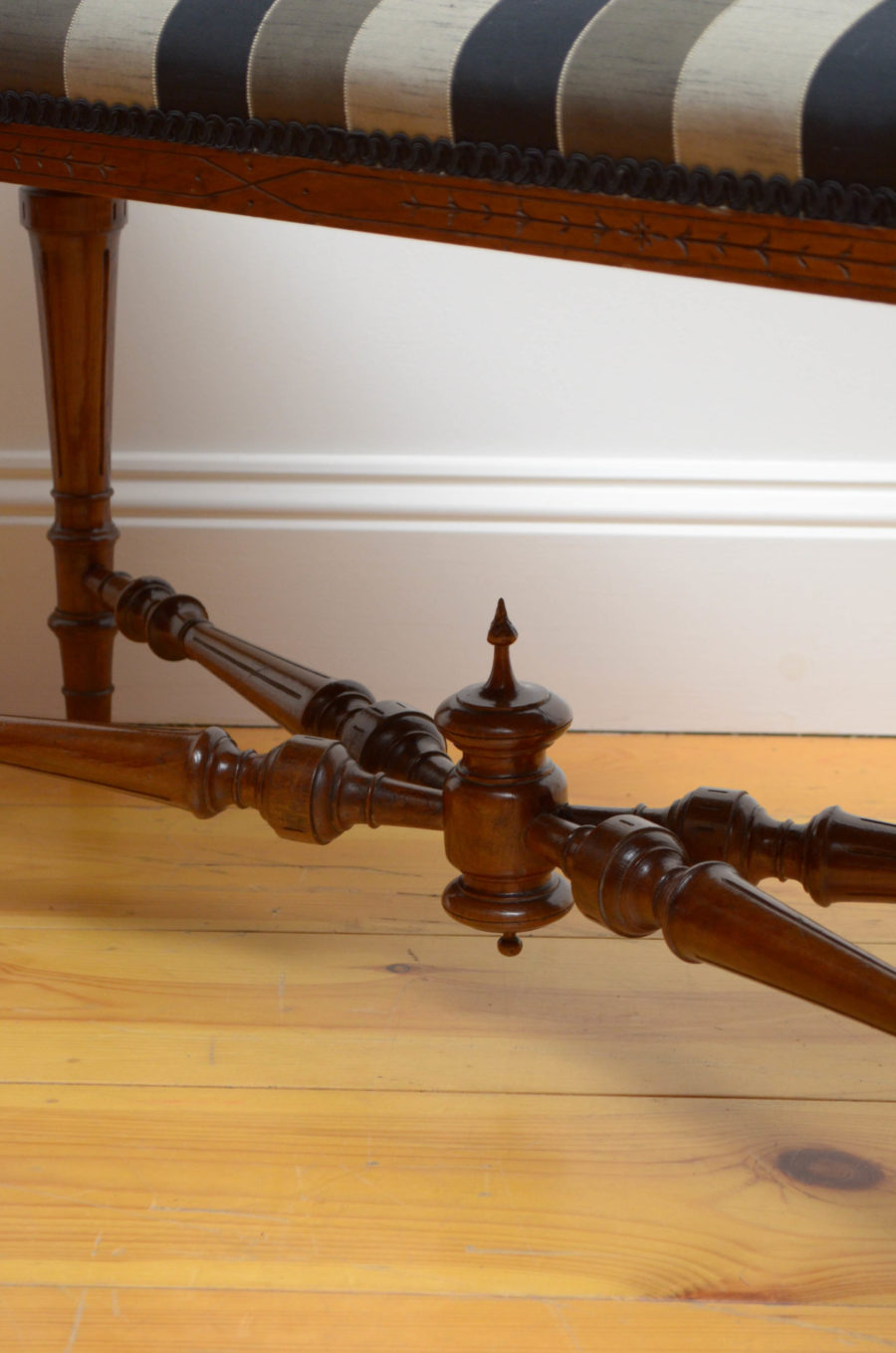 Late Victorian Walnut duet Stool - Image 6