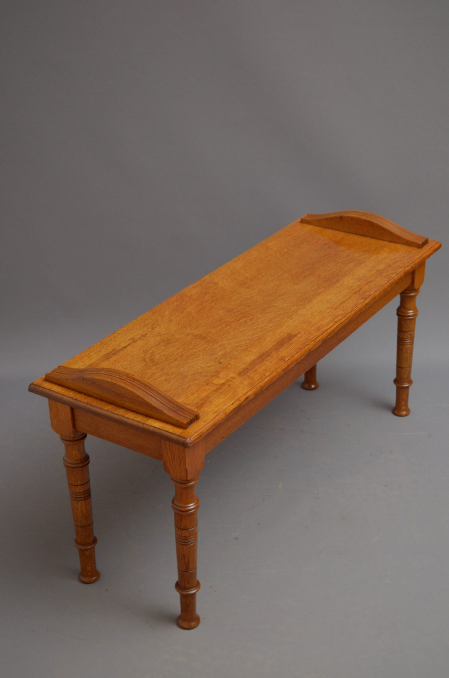 Edwardian Oak Hall Bench - Image 7