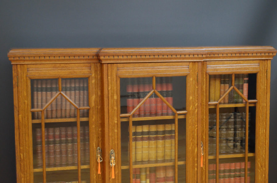 Victorian Oak Glazed Bookcase - Image 6