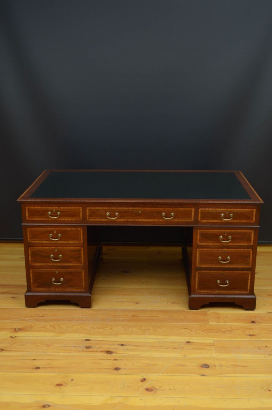 Late Victorian Mahogany and Inlaid Desk - Image 2