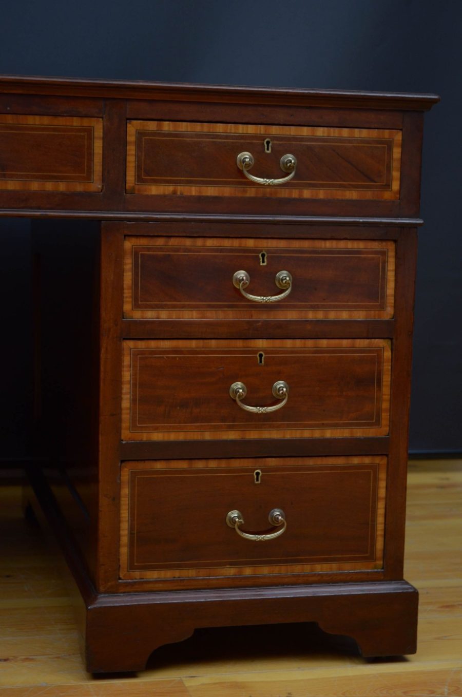 Late Victorian Mahogany and Inlaid Desk - Image 9