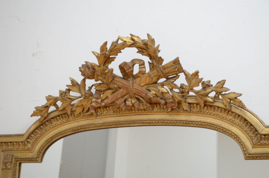 XIXth Century French Gilded Wall Mirror H158cm - Image 10
