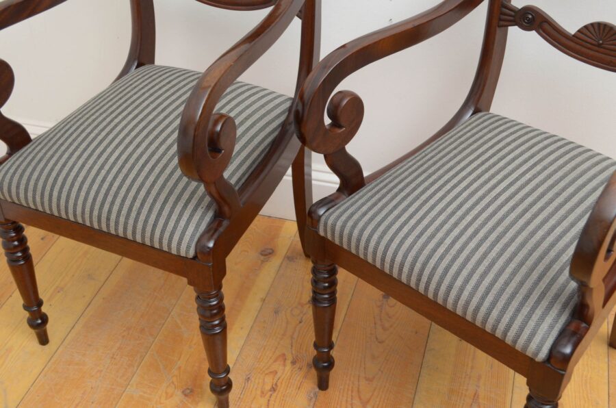 Pair of Fine William IV Carver Chairs in Mahogany - Image 4