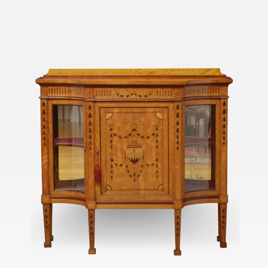 Exceptional Satinwood Cabinet by Maple & Co