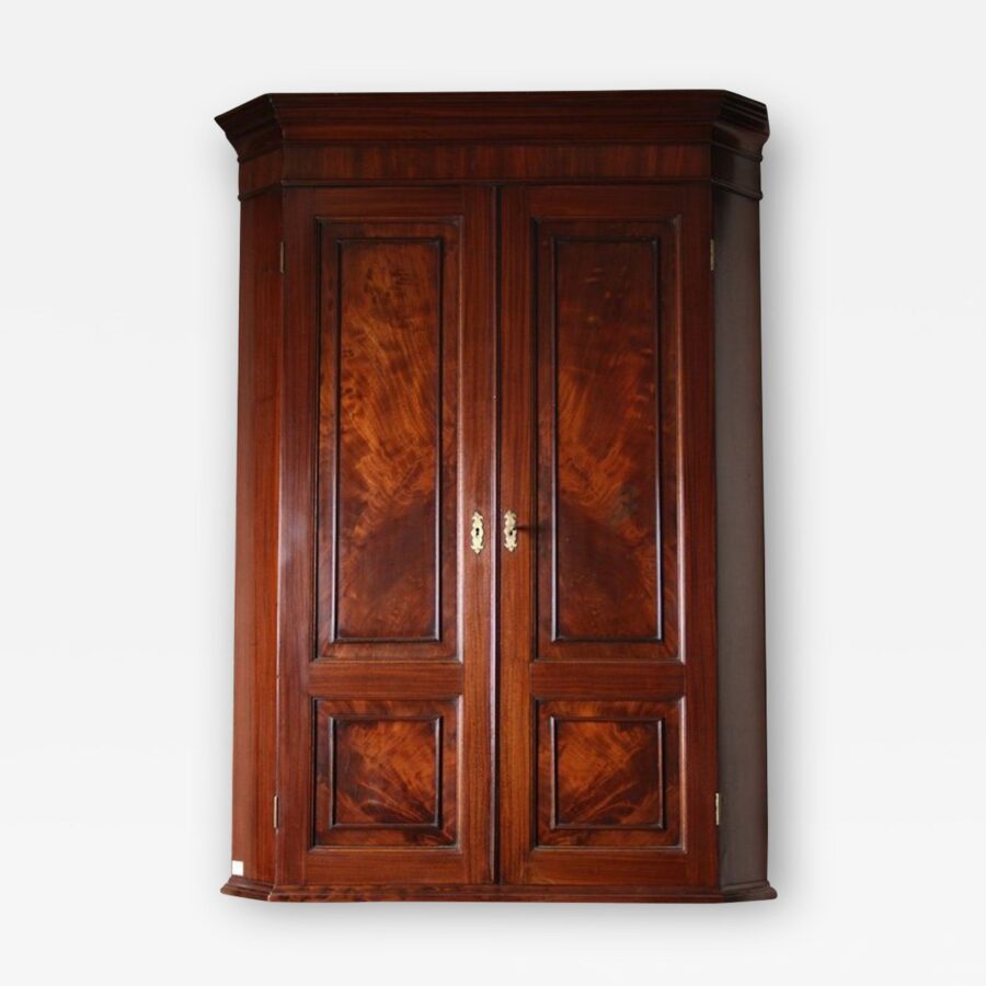 Regency Mahogany Corner Cupboard