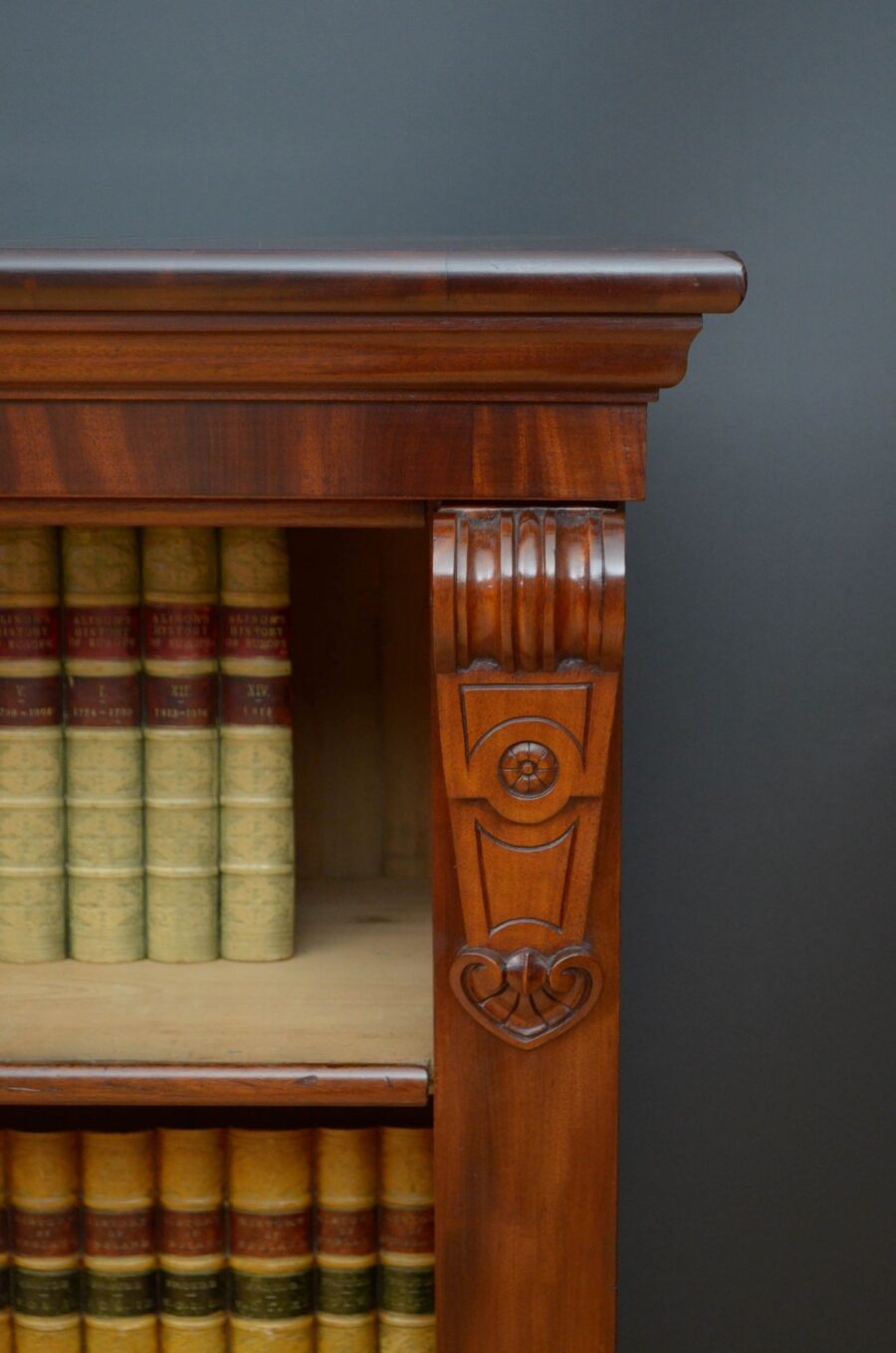 A Large Victorian Open Bookcase in Mahogany - Image 12