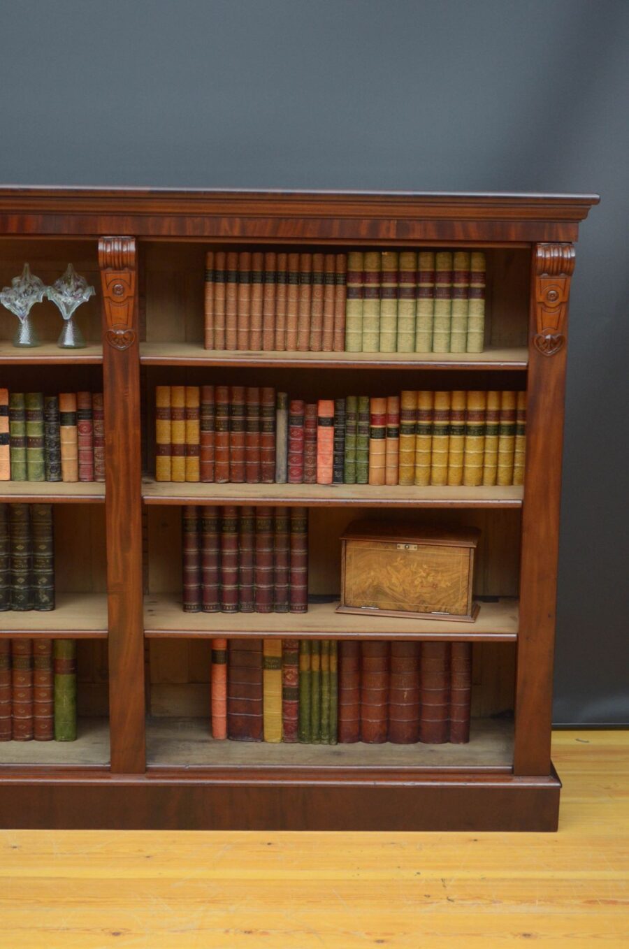 A Large Victorian Open Bookcase in Mahogany - Image 9