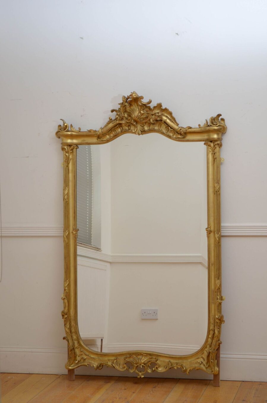 Antique Gilded Pier Mirror H168cm