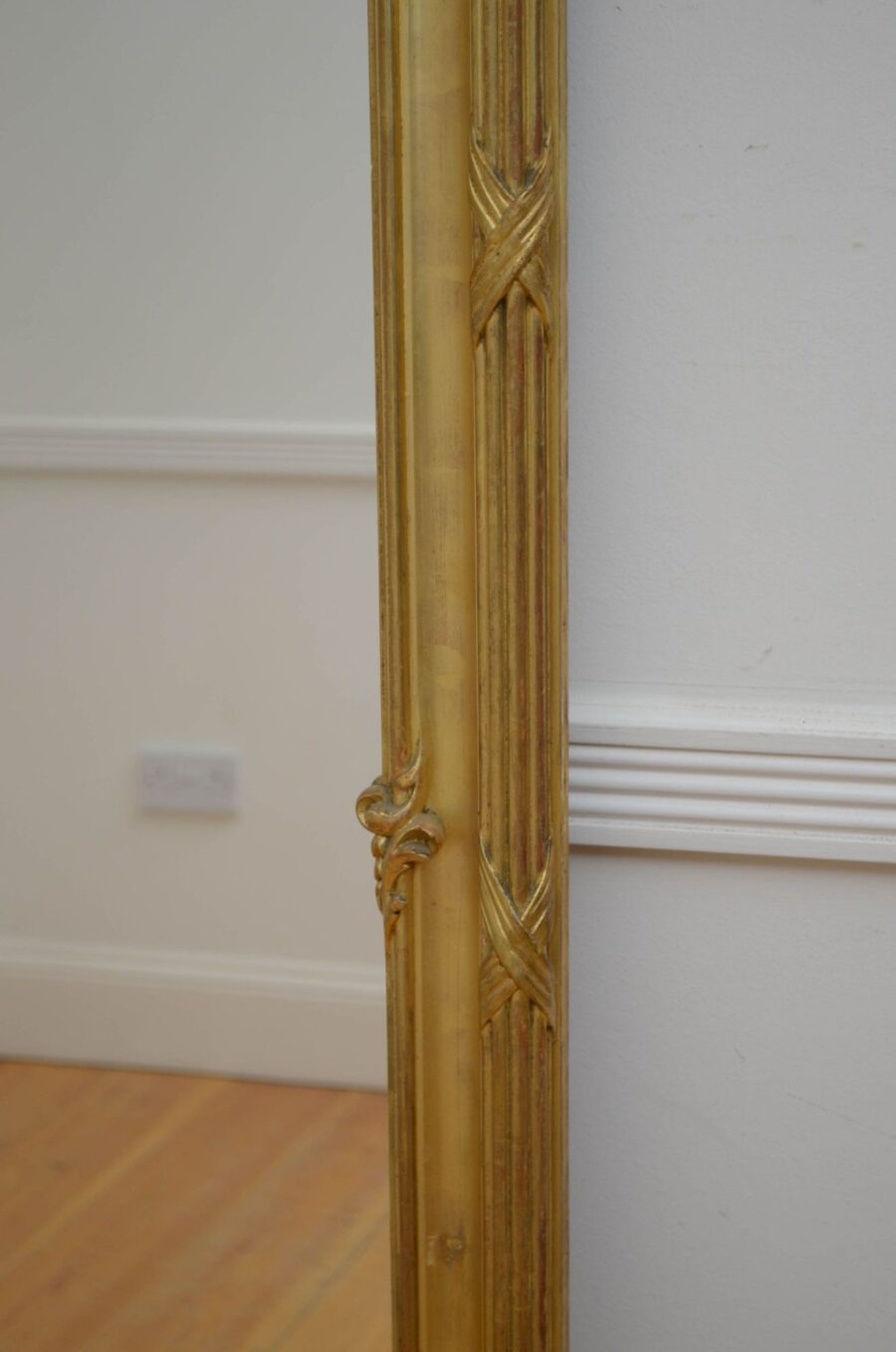 Antique Gilded Pier Mirror H168cm - Image 12