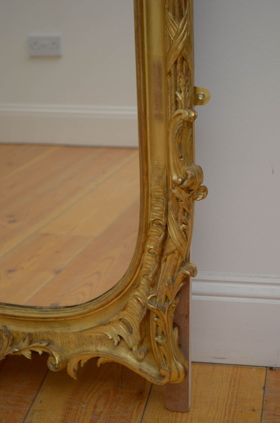 Antique Gilded Pier Mirror H168cm - Image 13